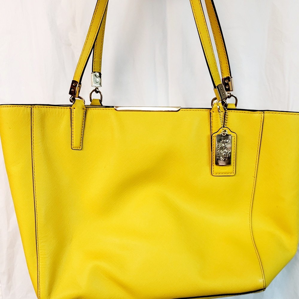 Yellow Leather Tote Bag